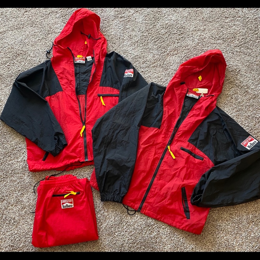 Vintage 1992 Marlboro Team Windbreaker Track suit.